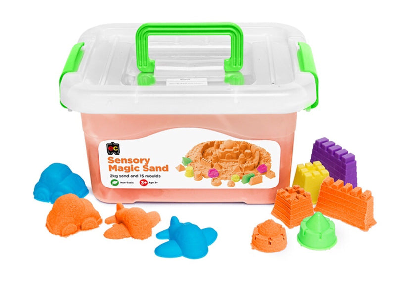 Magic Sensory Sand with Moulds 2 kg, Orange