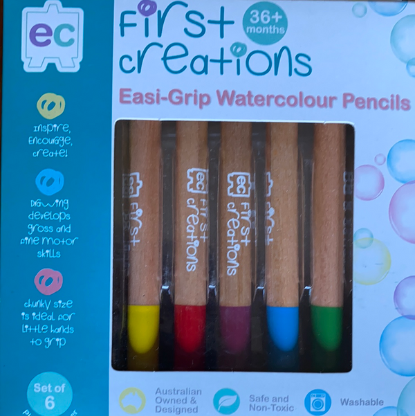 First creations Easi-Grip Watercolour Pencils 6 pk