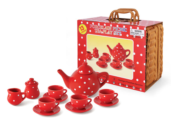 Ceramic Teaset - Red & White Polka Dot