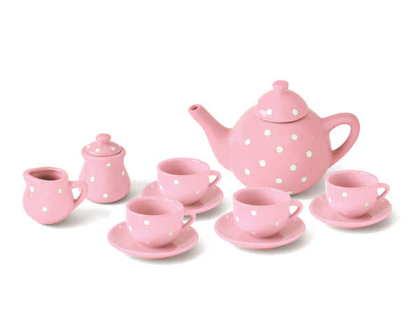 Ceramic Teaset - Pink & White Polka Dot