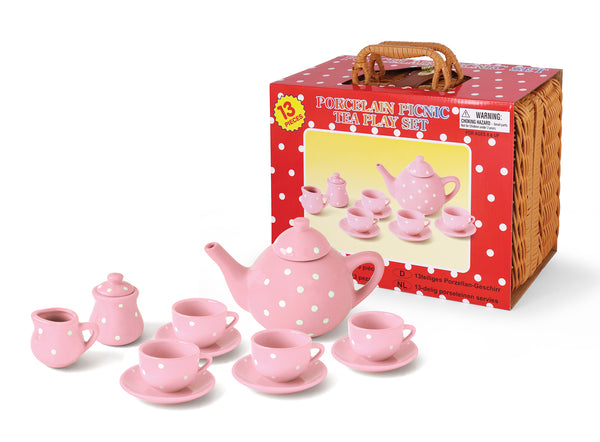 Ceramic Teaset - Pink & White Polka Dot